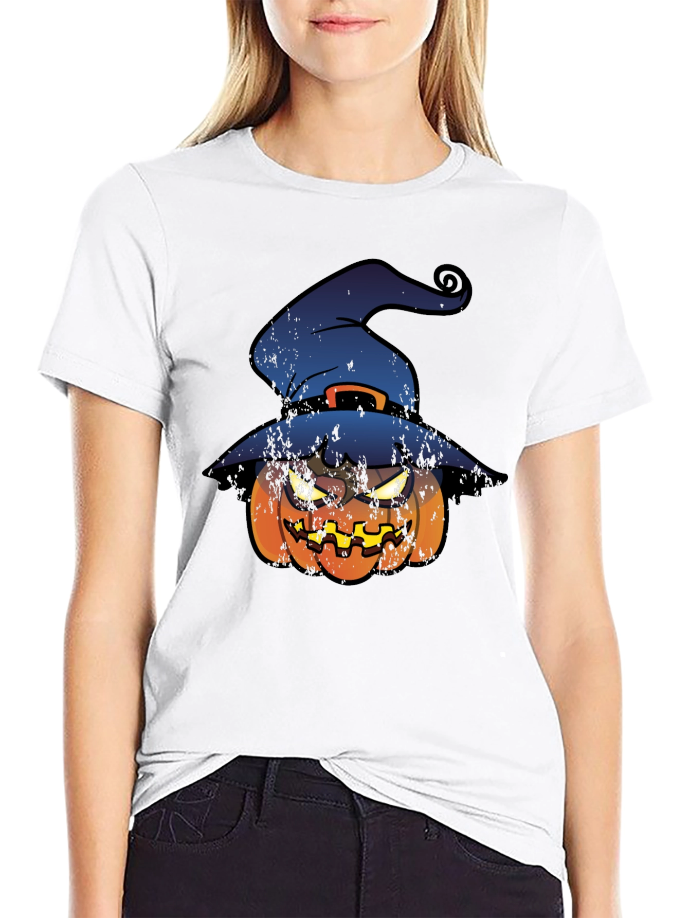 Halloween Pumpkin Witch Hat T-Shirt