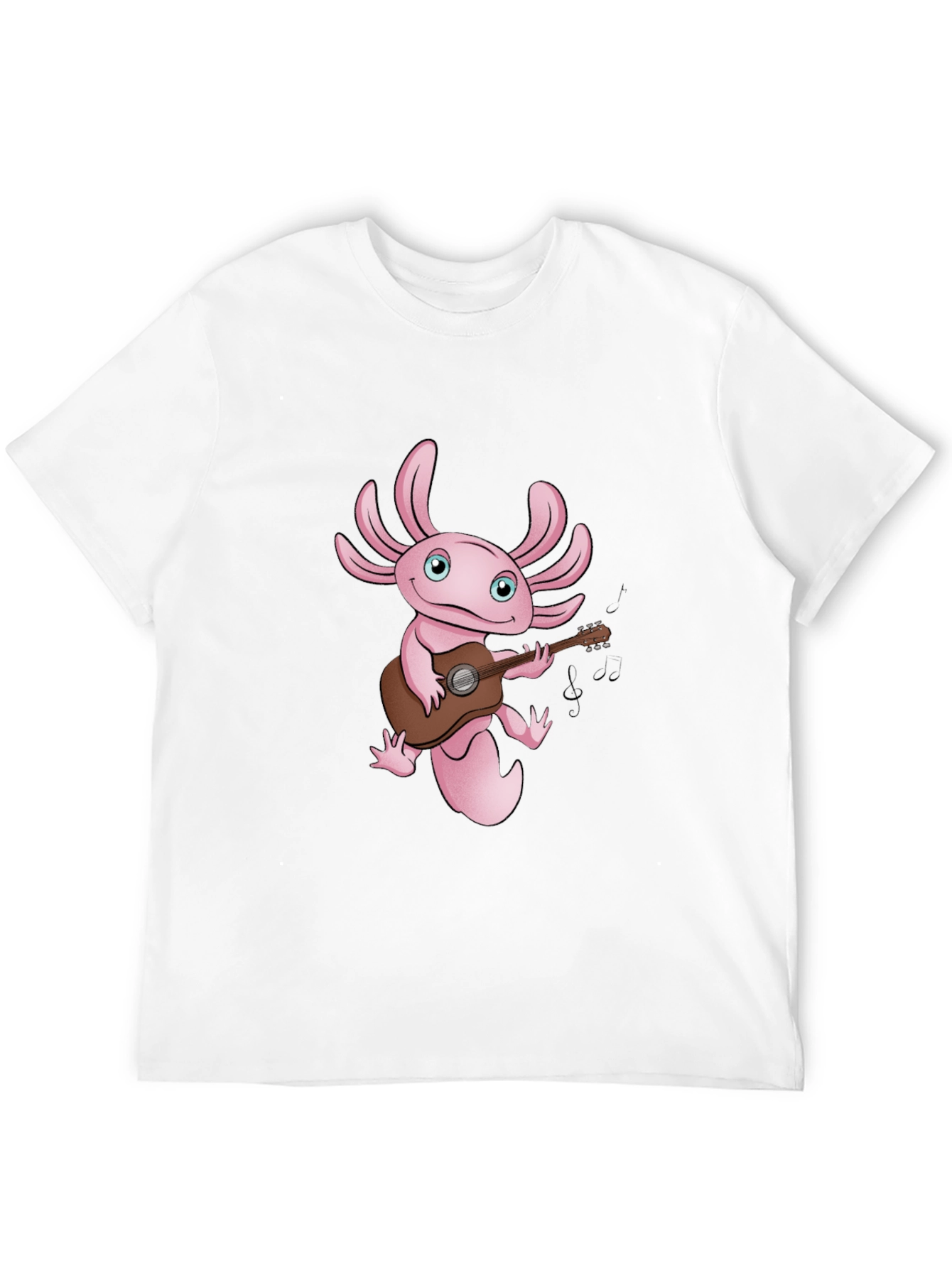 Axolotl Guitar Player Graphic T-Shirt - Black