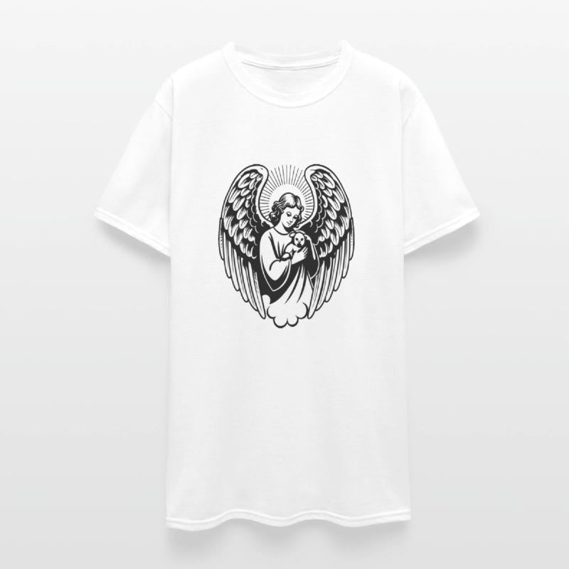 Guardian Angel Embracing Beloved Pet