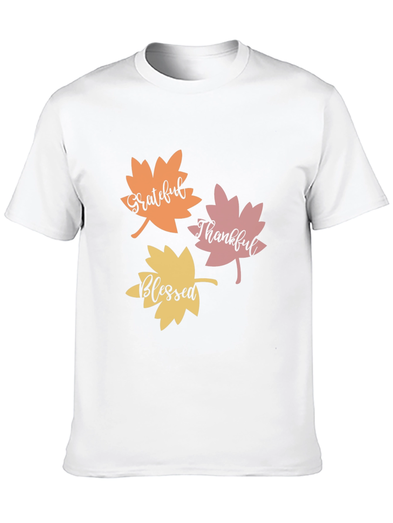 Grateful Thankful Blessed Fall Leaves T-Shirt