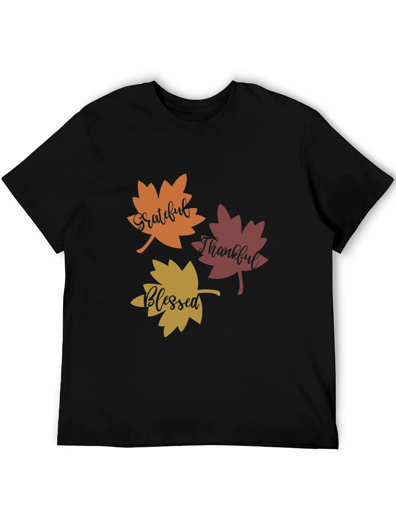Grateful Thankful Blessed Fall Leaves T-Shirt