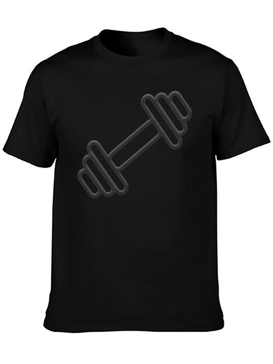 Gym Life Black T-Shirt - Dumbbell Design