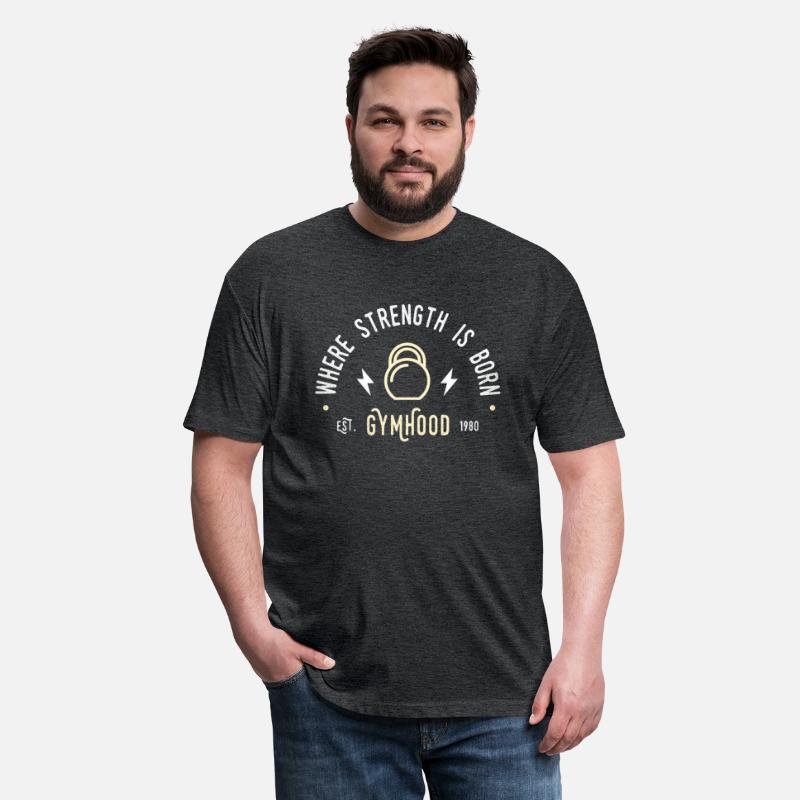GYMHOOD WHERE STRENGTH IS BORN FITNESS GYM T SHIRT