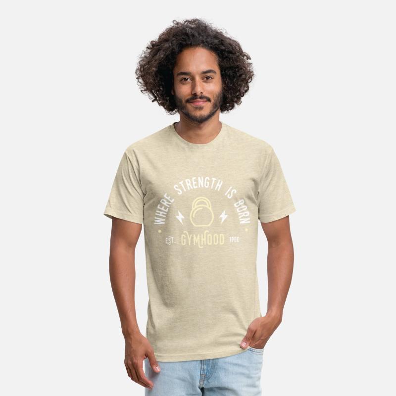 GYMHOOD WHERE STRENGTH IS BORN FITNESS GYM T SHIRT