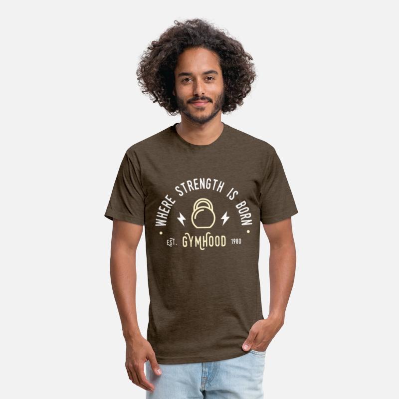 GYMHOOD WHERE STRENGTH IS BORN FITNESS GYM T SHIRT