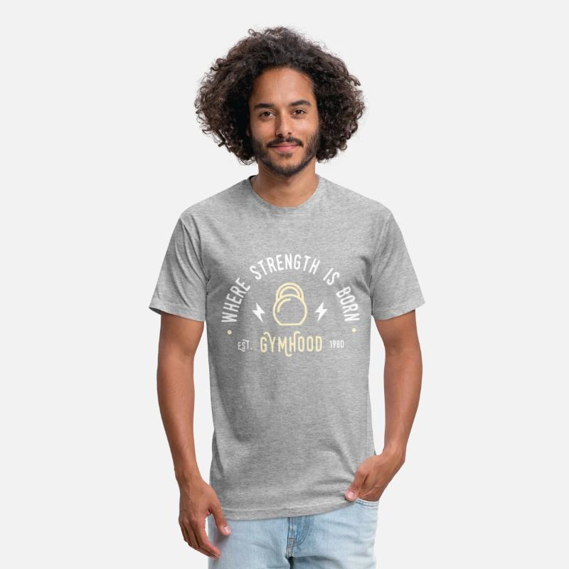 GYMHOOD WHERE STRENGTH IS BORN FITNESS GYM T SHIRT