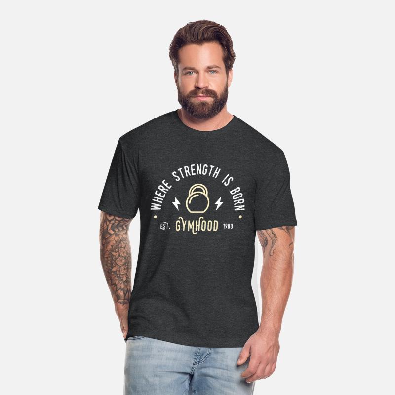 GYMHOOD WHERE STRENGTH IS BORN FITNESS GYM T SHIRT