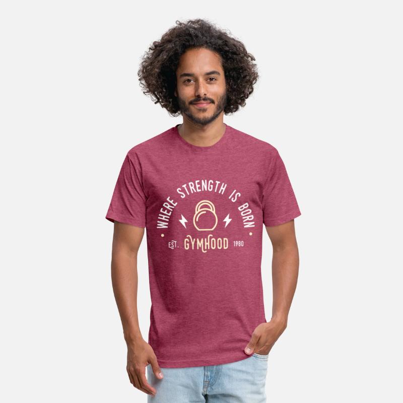 GYMHOOD WHERE STRENGTH IS BORN FITNESS GYM T SHIRT