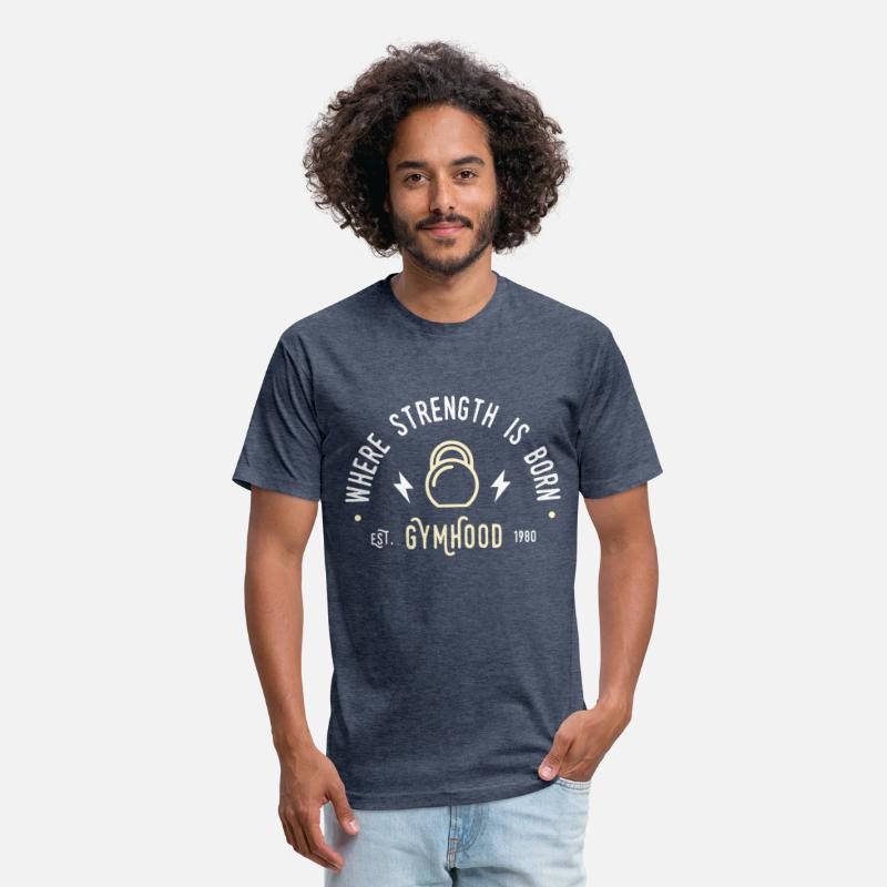 GYMHOOD WHERE STRENGTH IS BORN FITNESS GYM T SHIRT
