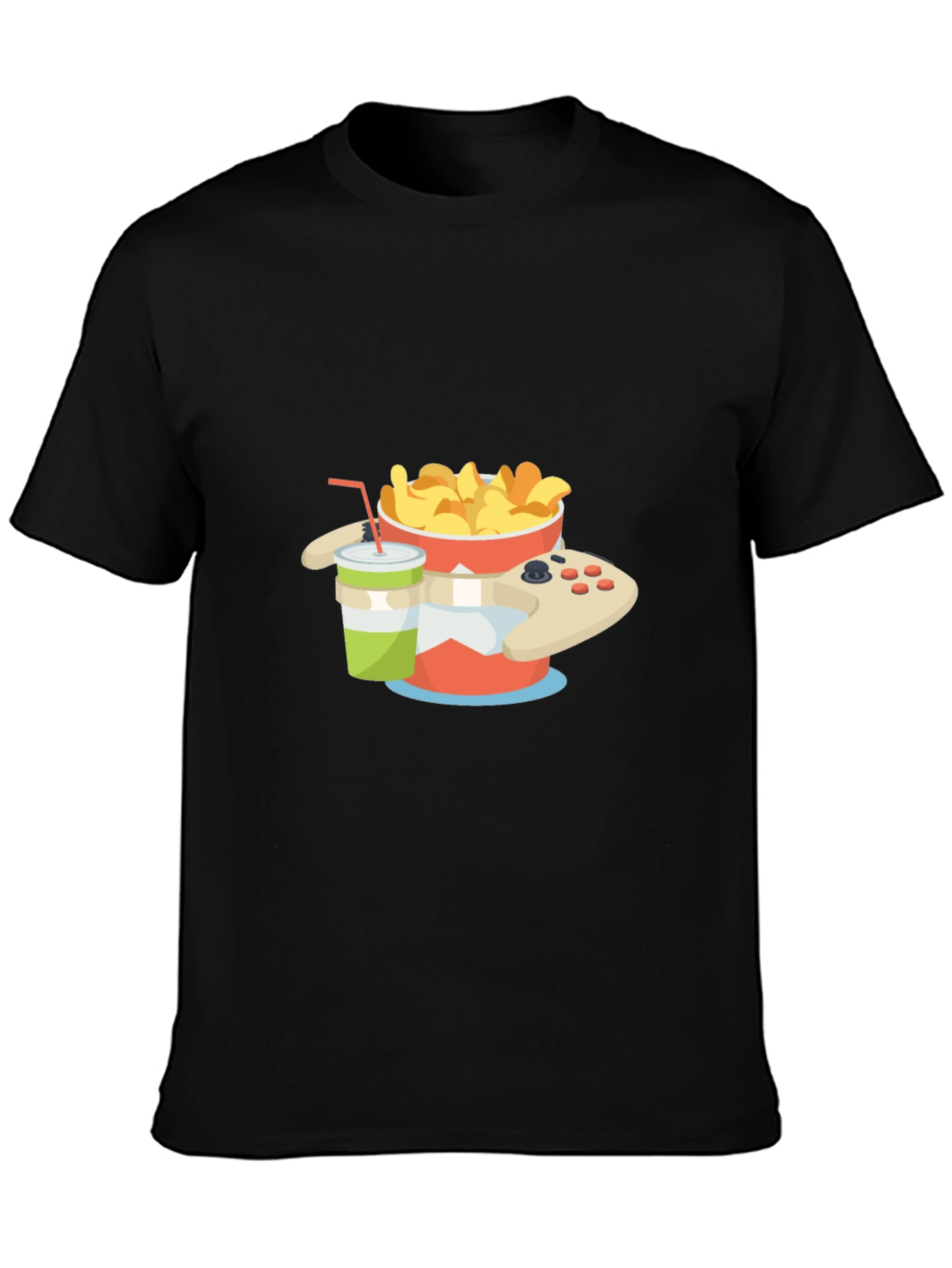 Gamer Snack T-Shirt - Chips Drink and Controller Design