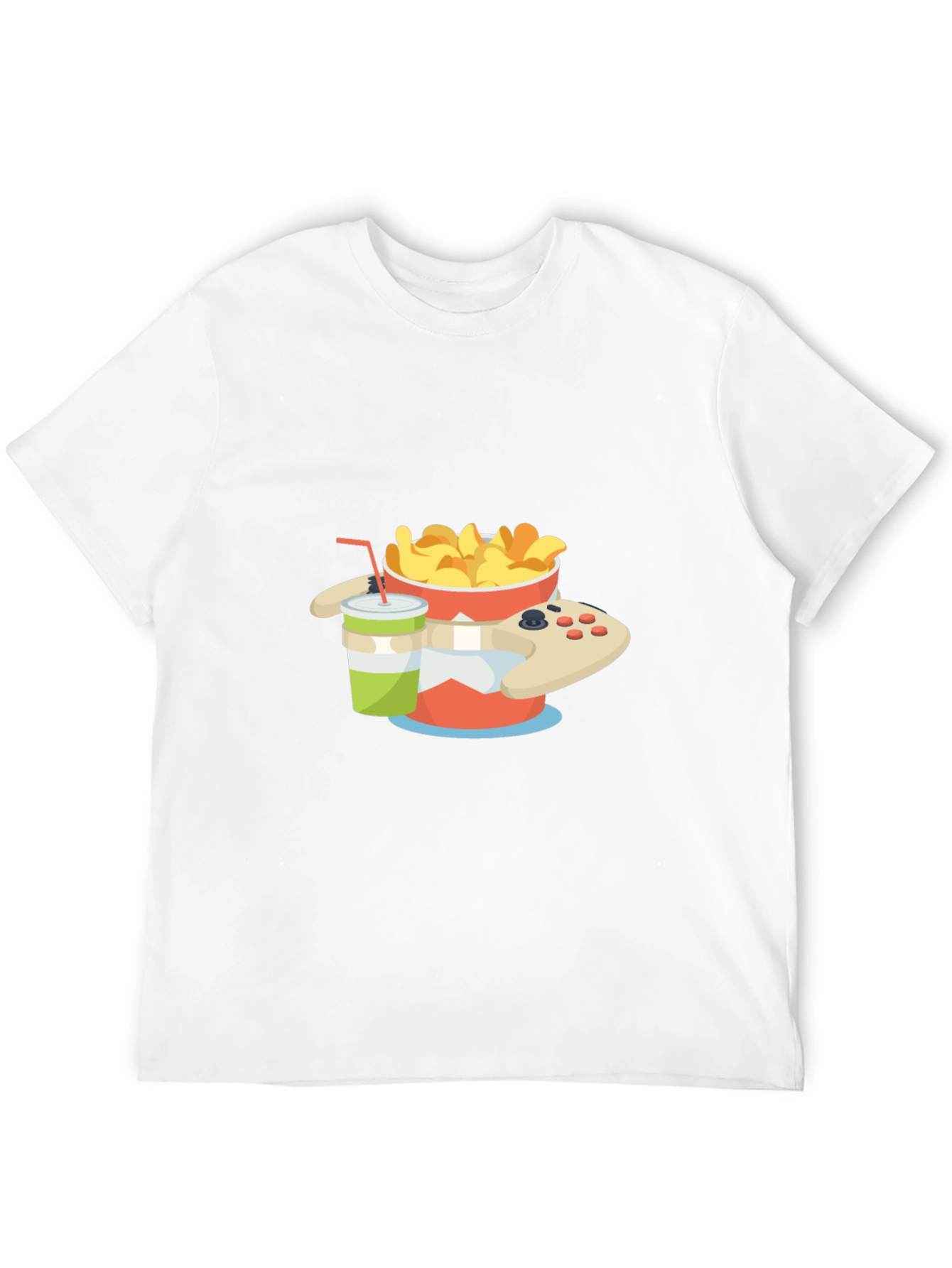 Gamer Snack T-Shirt - Chips Drink and Controller Design