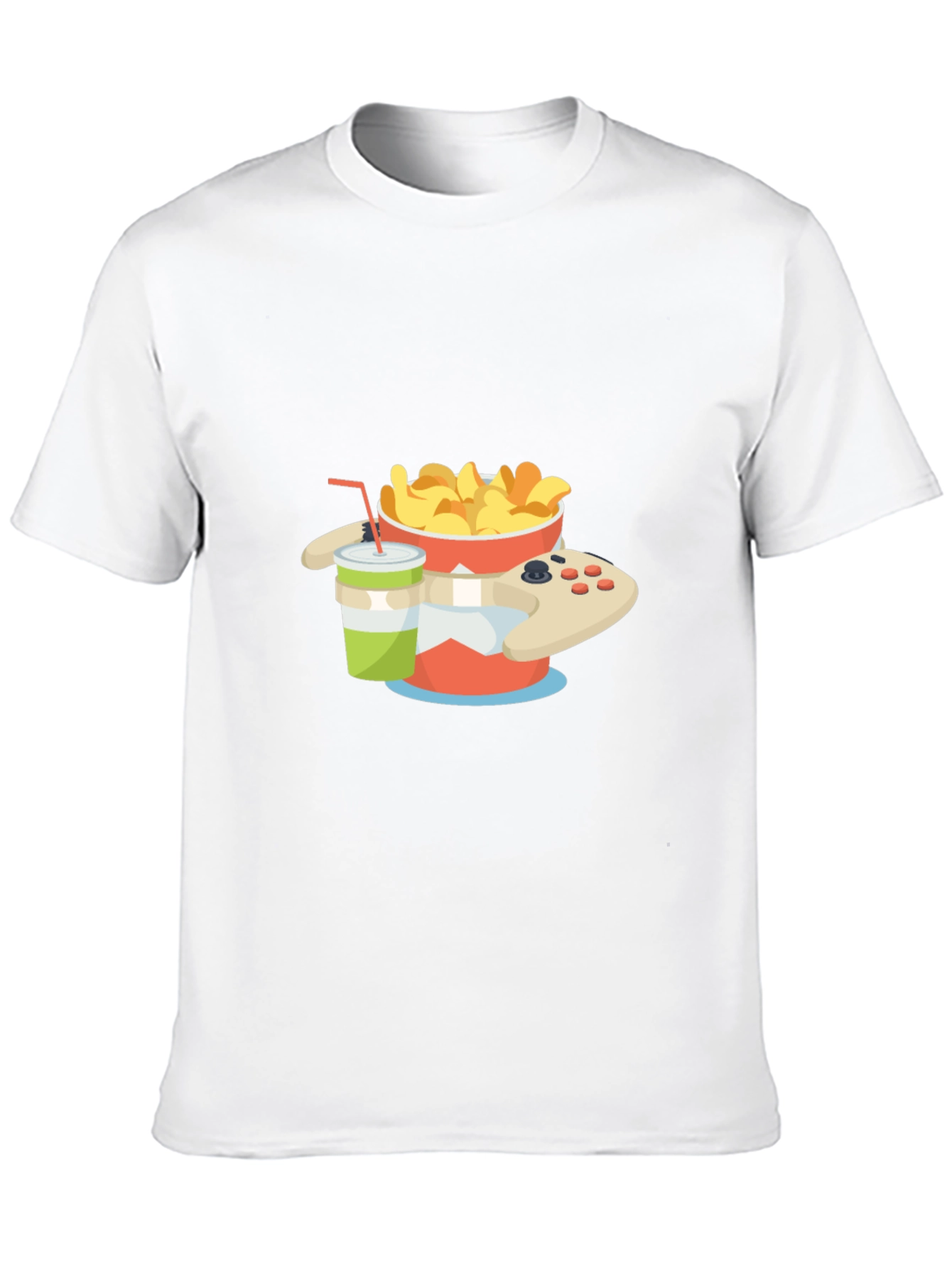 Gamer Snack T-Shirt - Chips Drink and Controller Design