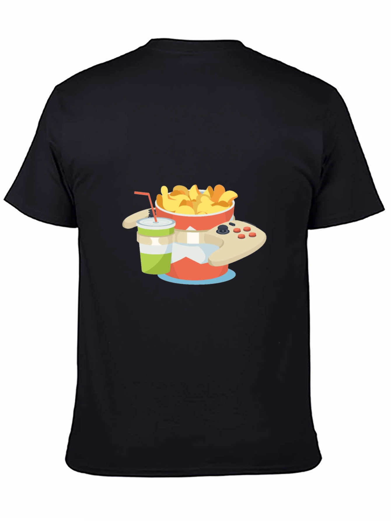 Gamer Snack T-Shirt - Chips Drink and Controller Design