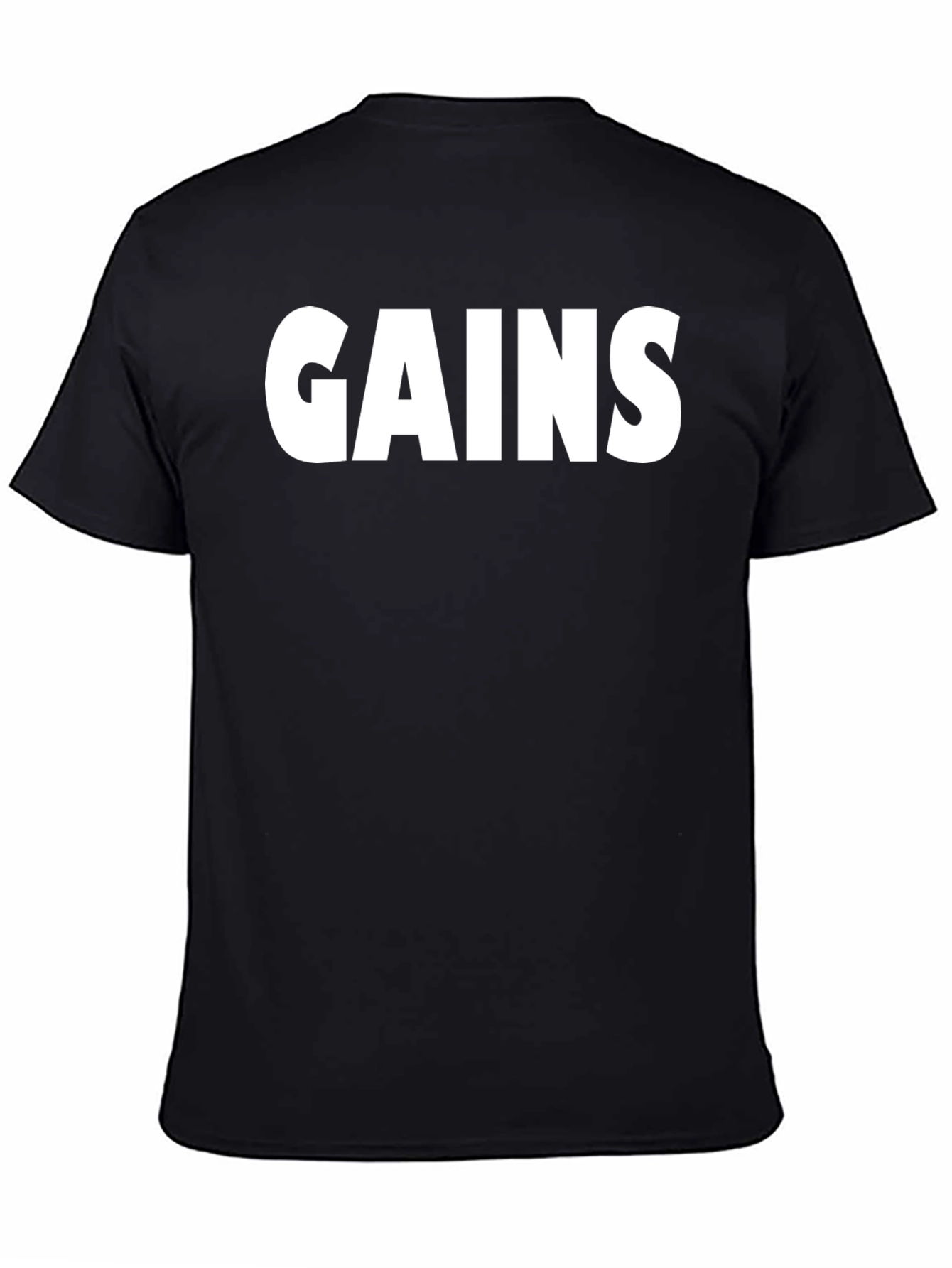 GAINS Graphic T-Shirt - Black Gym Fitness Tee