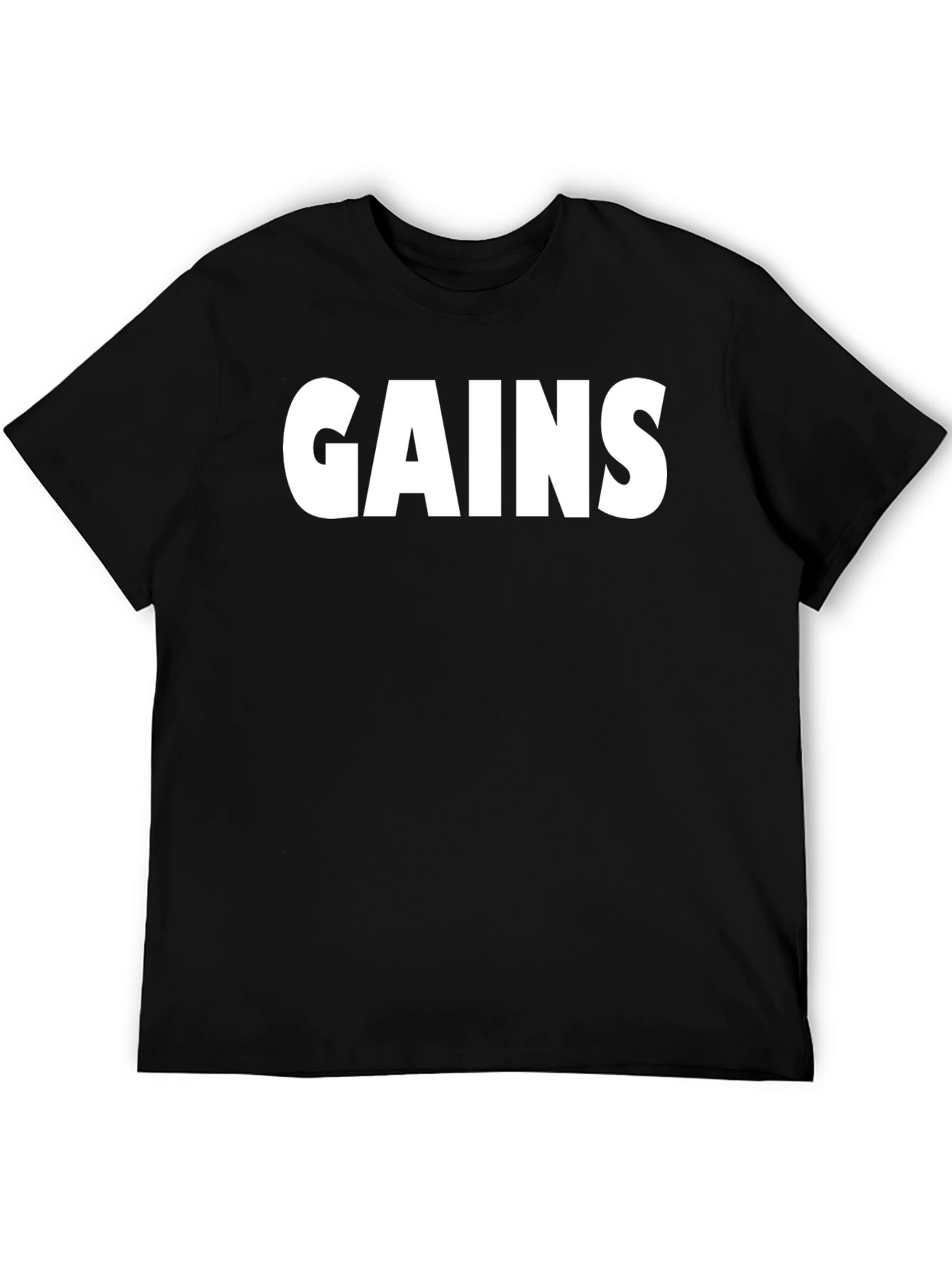 GAINS Graphic T-Shirt - Black Gym Fitness Tee