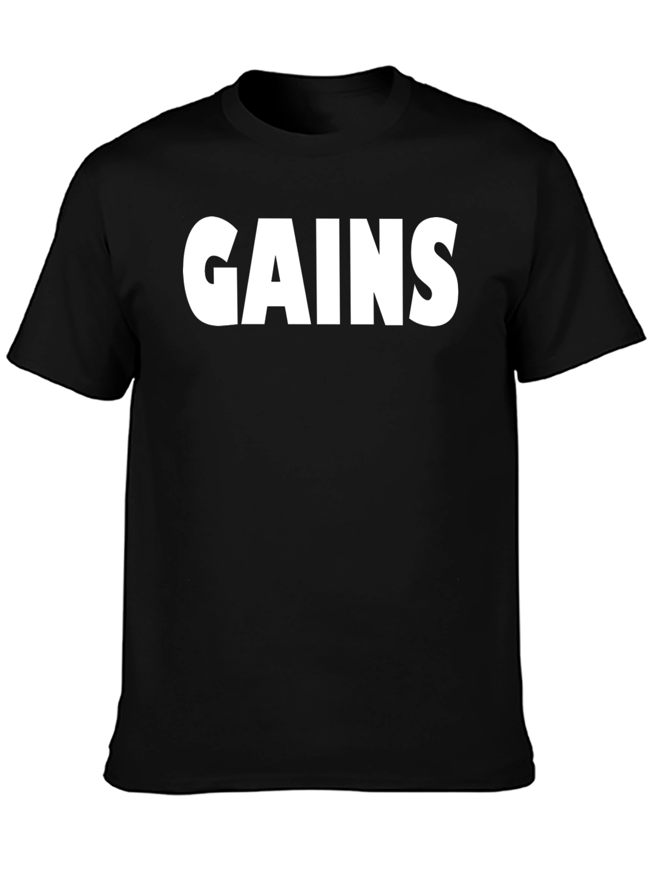 GAINS Graphic T-Shirt - Black Gym Fitness Tee