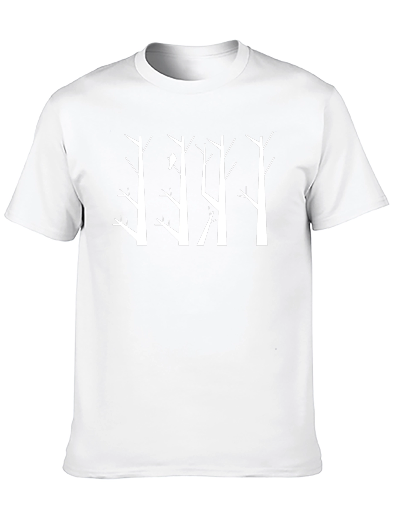 Abstract Bird on Tree T-Shirt - Black