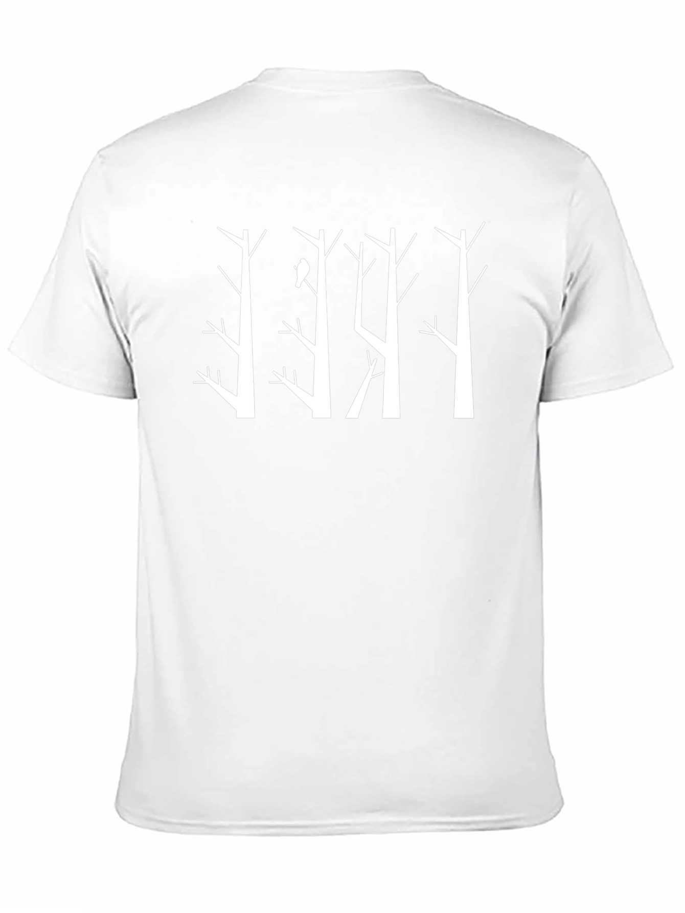 Abstract Bird on Tree T-Shirt - Black