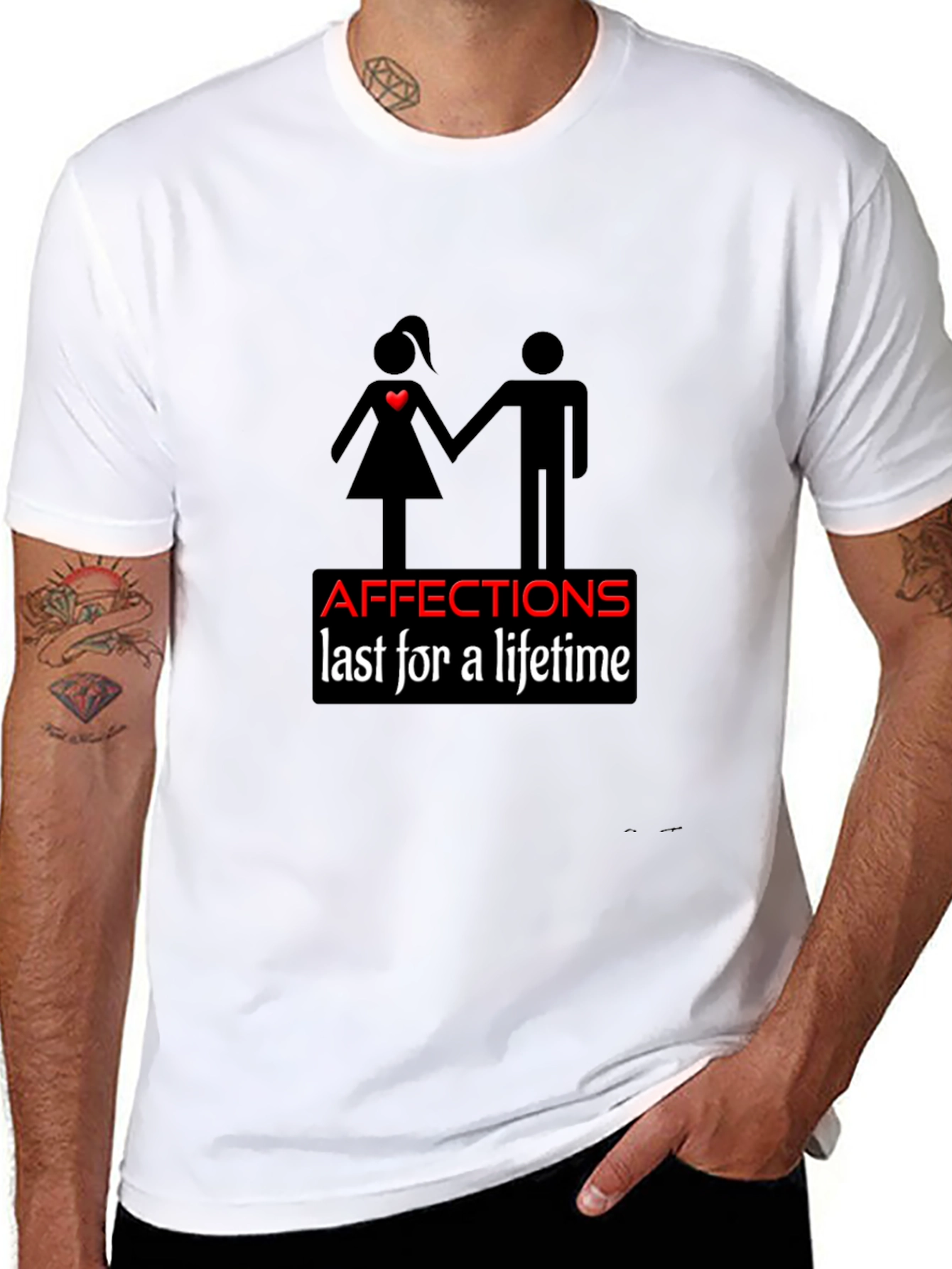 Affection Lasts a Lifetime Graphic Black T-Shirt