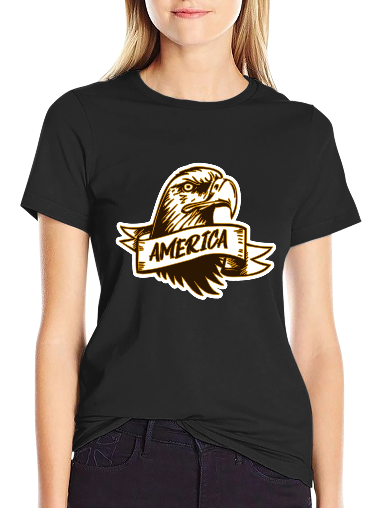 America Eagle Black T-Shirt
