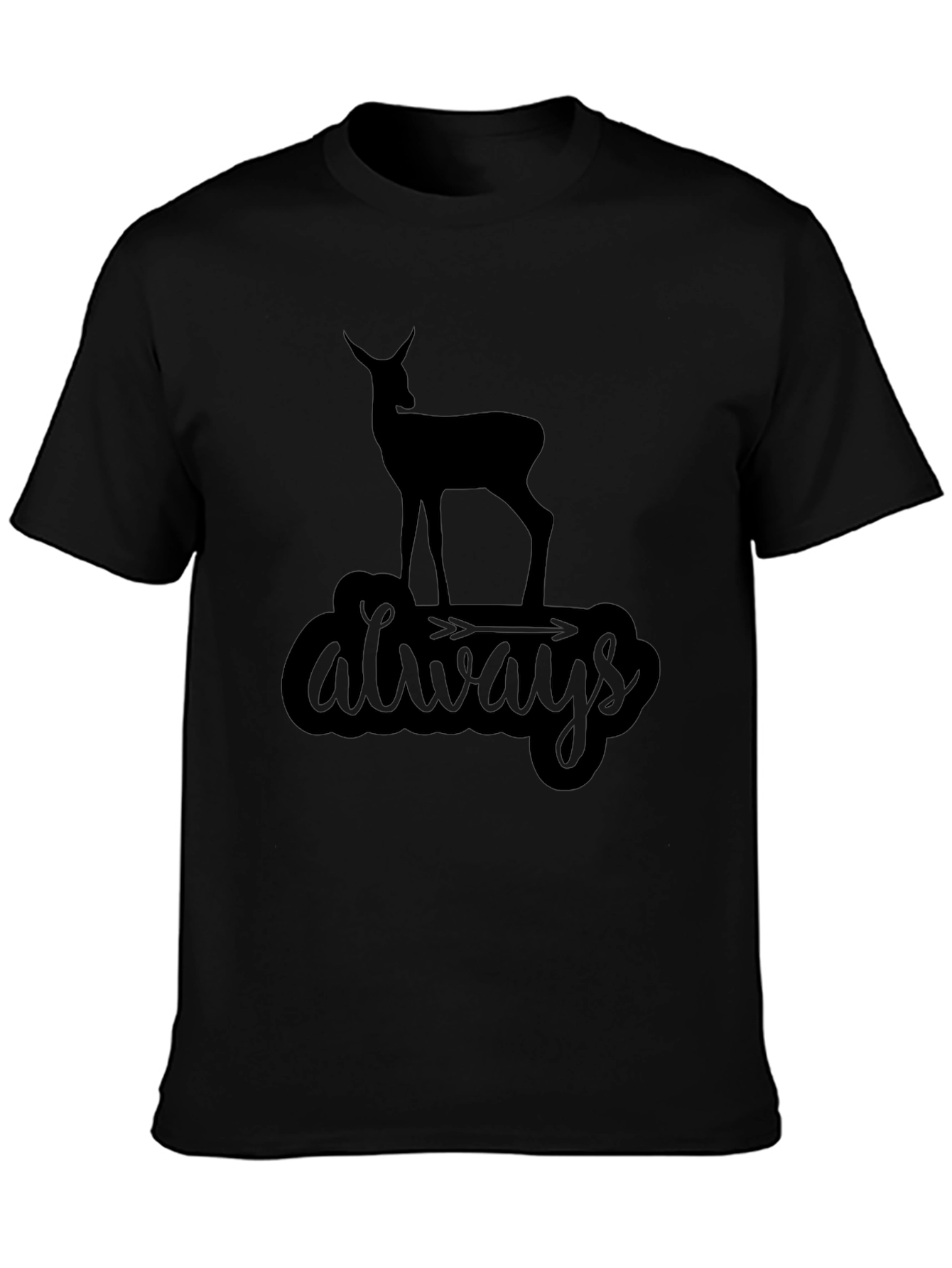 Always Deer Black Graphic Tee