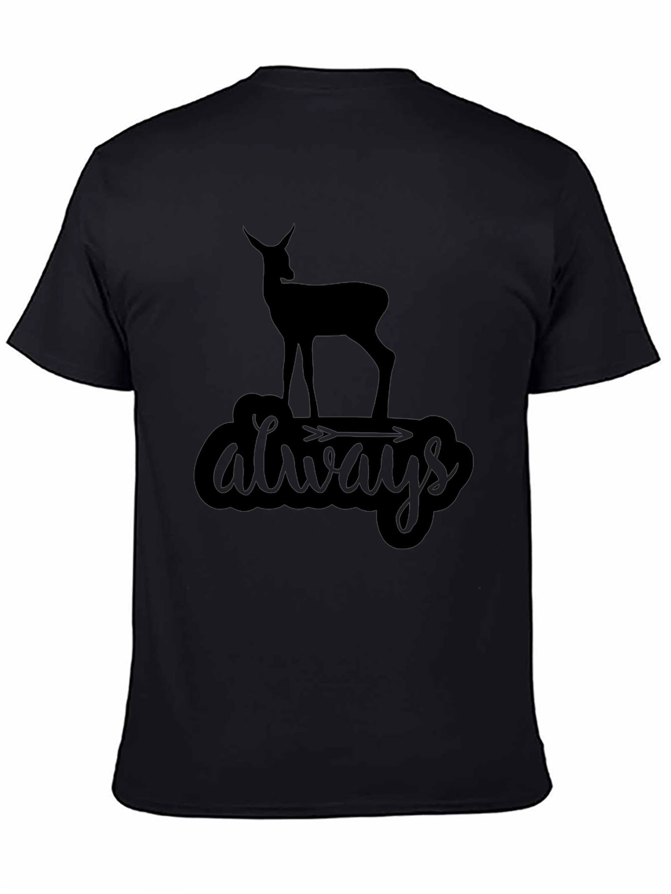 Always Deer Black Graphic Tee