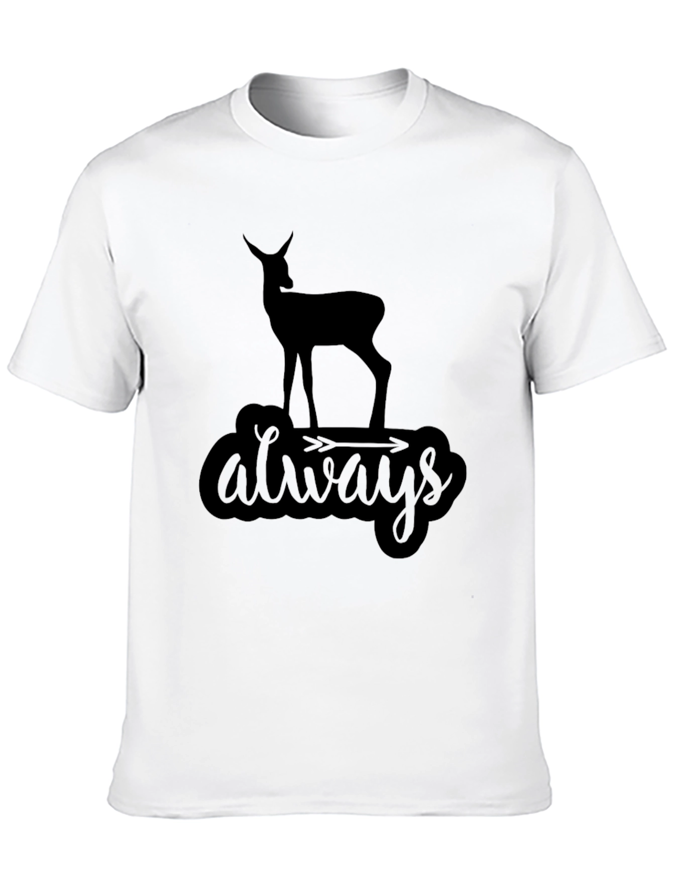 Always Deer Black Graphic Tee