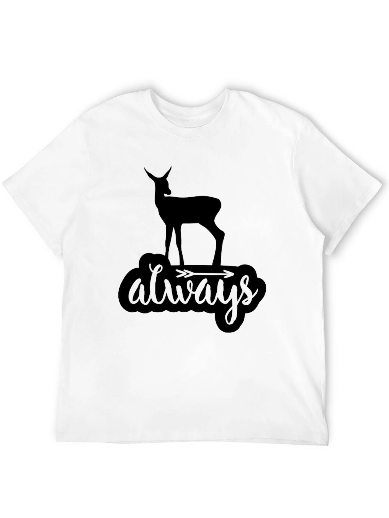 Always Deer Black Graphic Tee