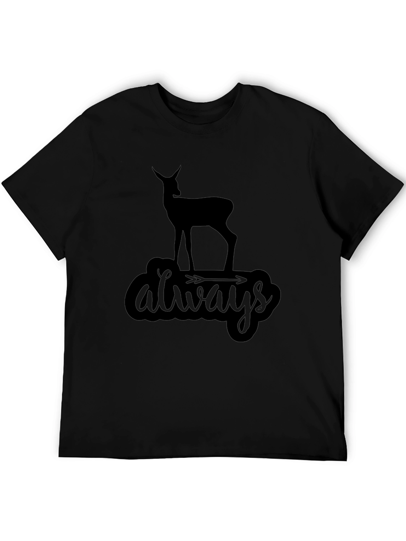 Always Deer Black Graphic Tee