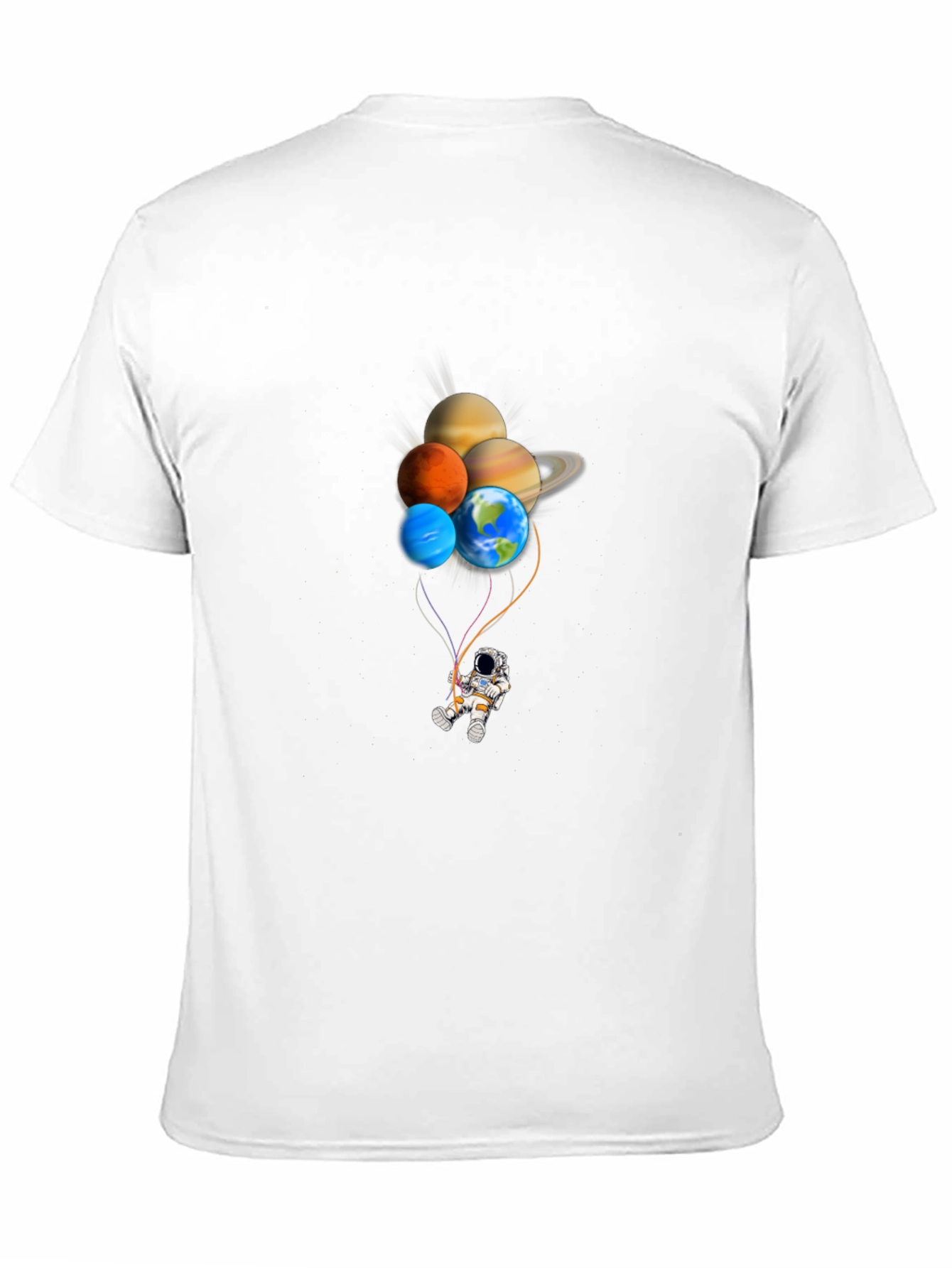 Astronaut Planet Balloon Graphic Tee - Black