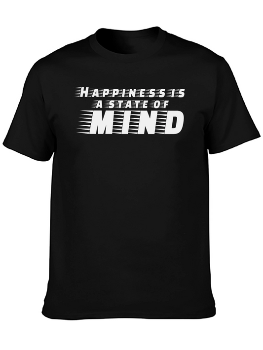 Happiness is a State of Mind Black Graphic Tee