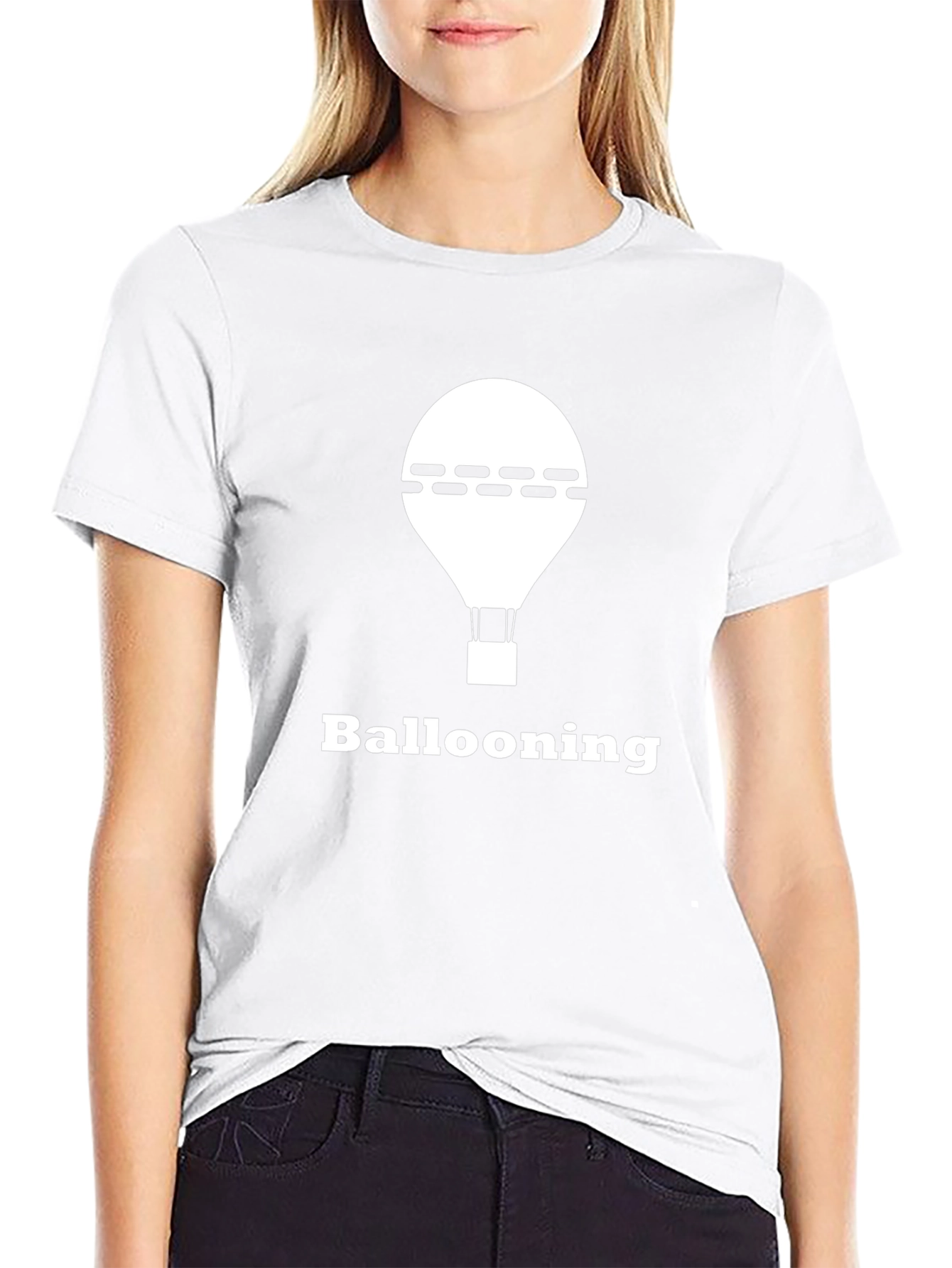 Ballooning Graphic Tee - Black Cotton T-Shirt
