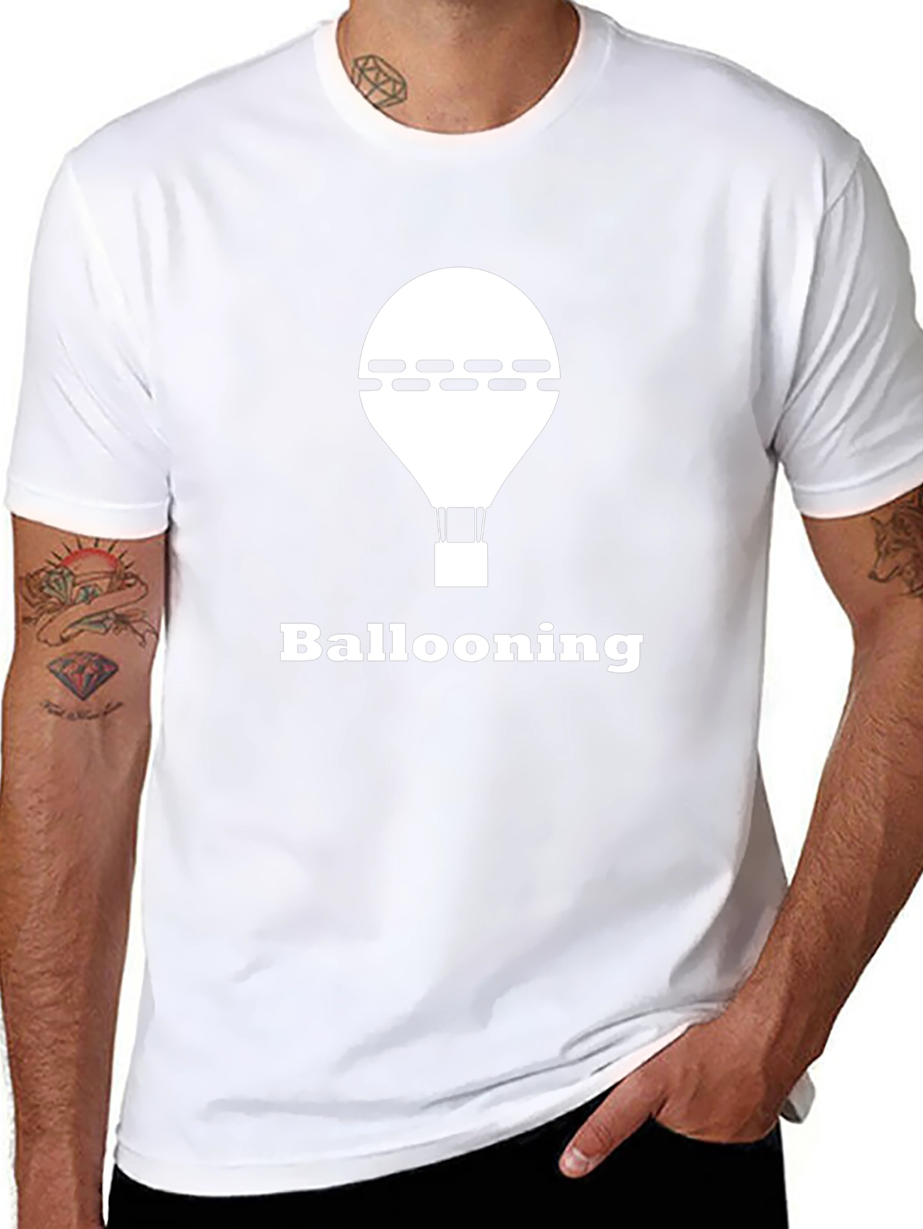 Ballooning Graphic Tee - Black Cotton T-Shirt