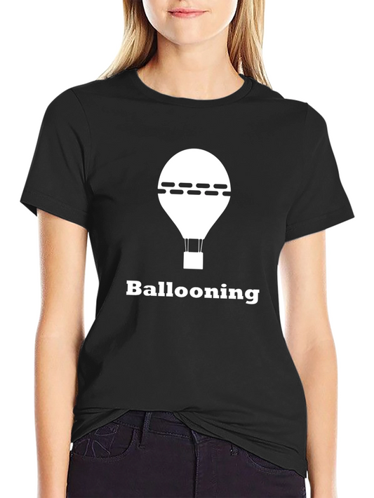 Ballooning Graphic Tee - Black Cotton T-Shirt