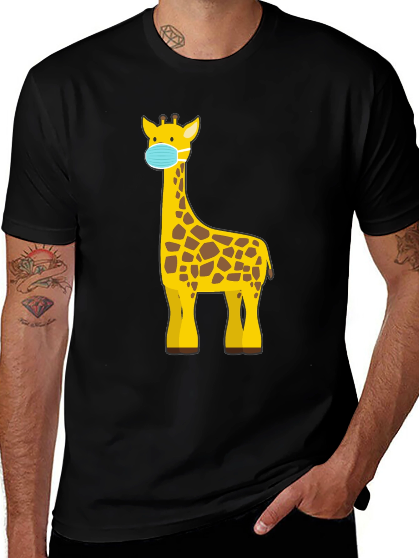 Giraffe Mask Graphic T-Shirt