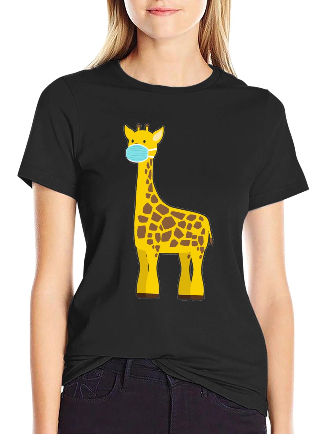 Giraffe Mask Graphic T-Shirt