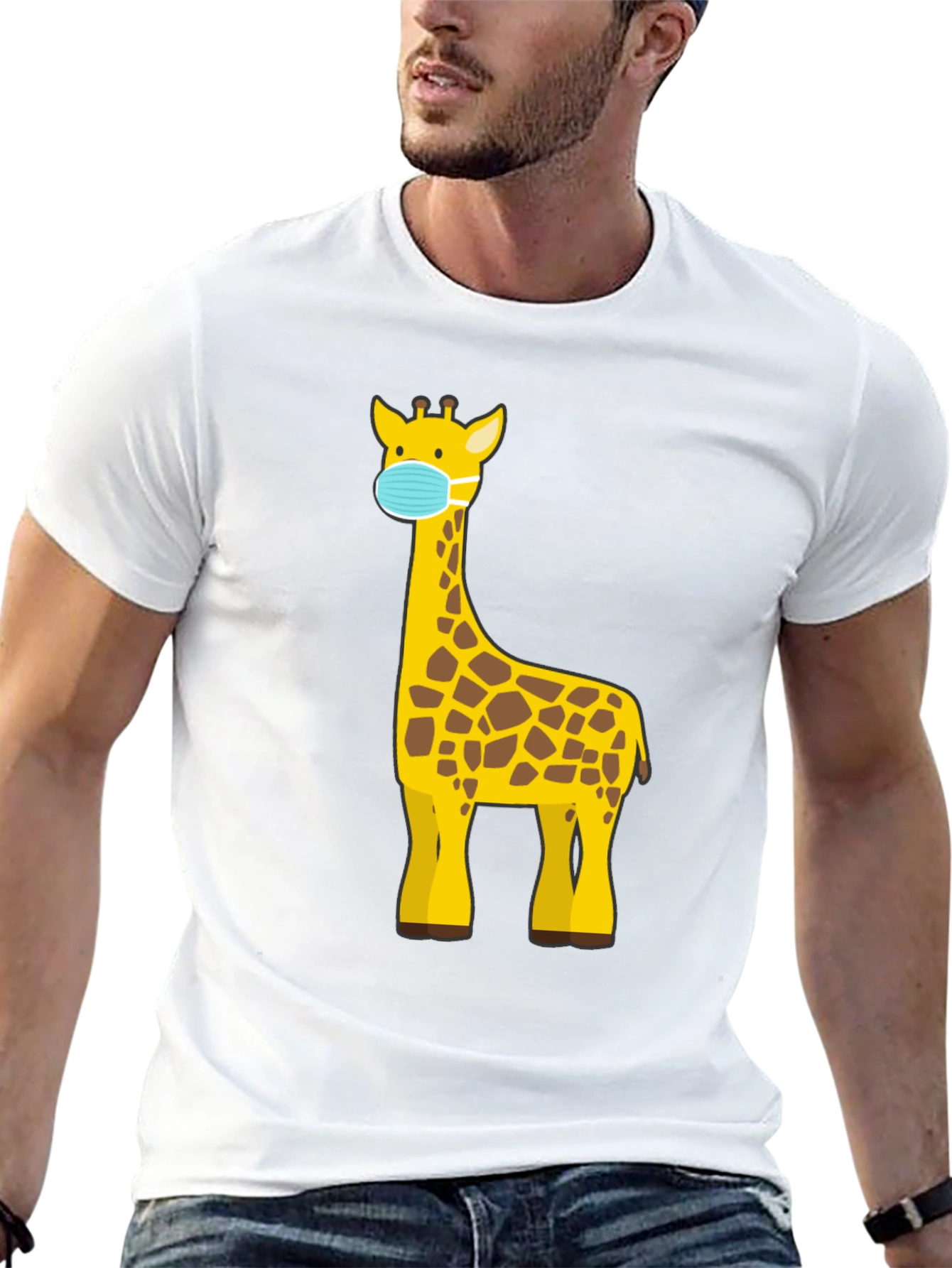 Giraffe Mask Graphic T-Shirt