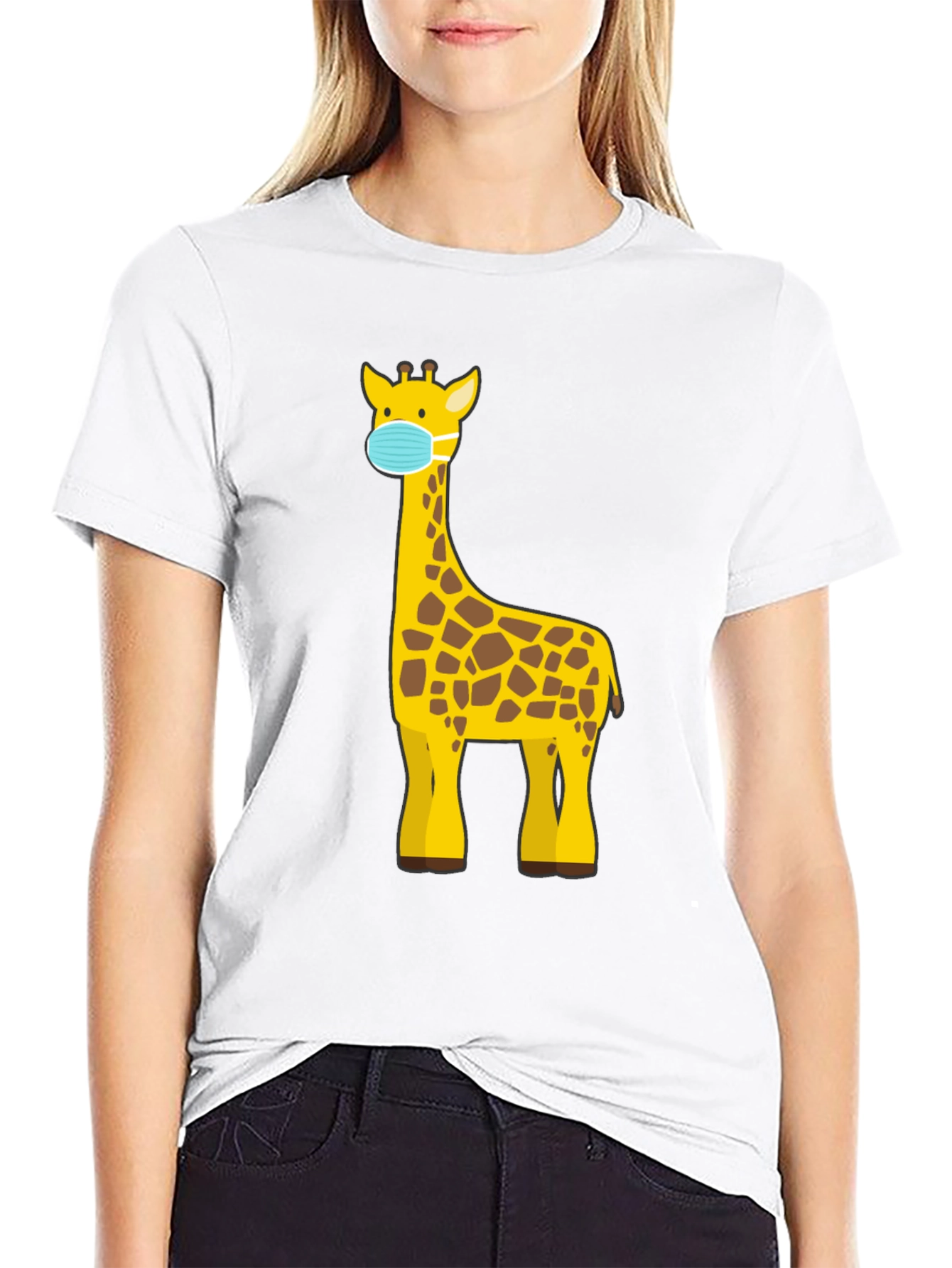 Giraffe Mask Graphic T-Shirt