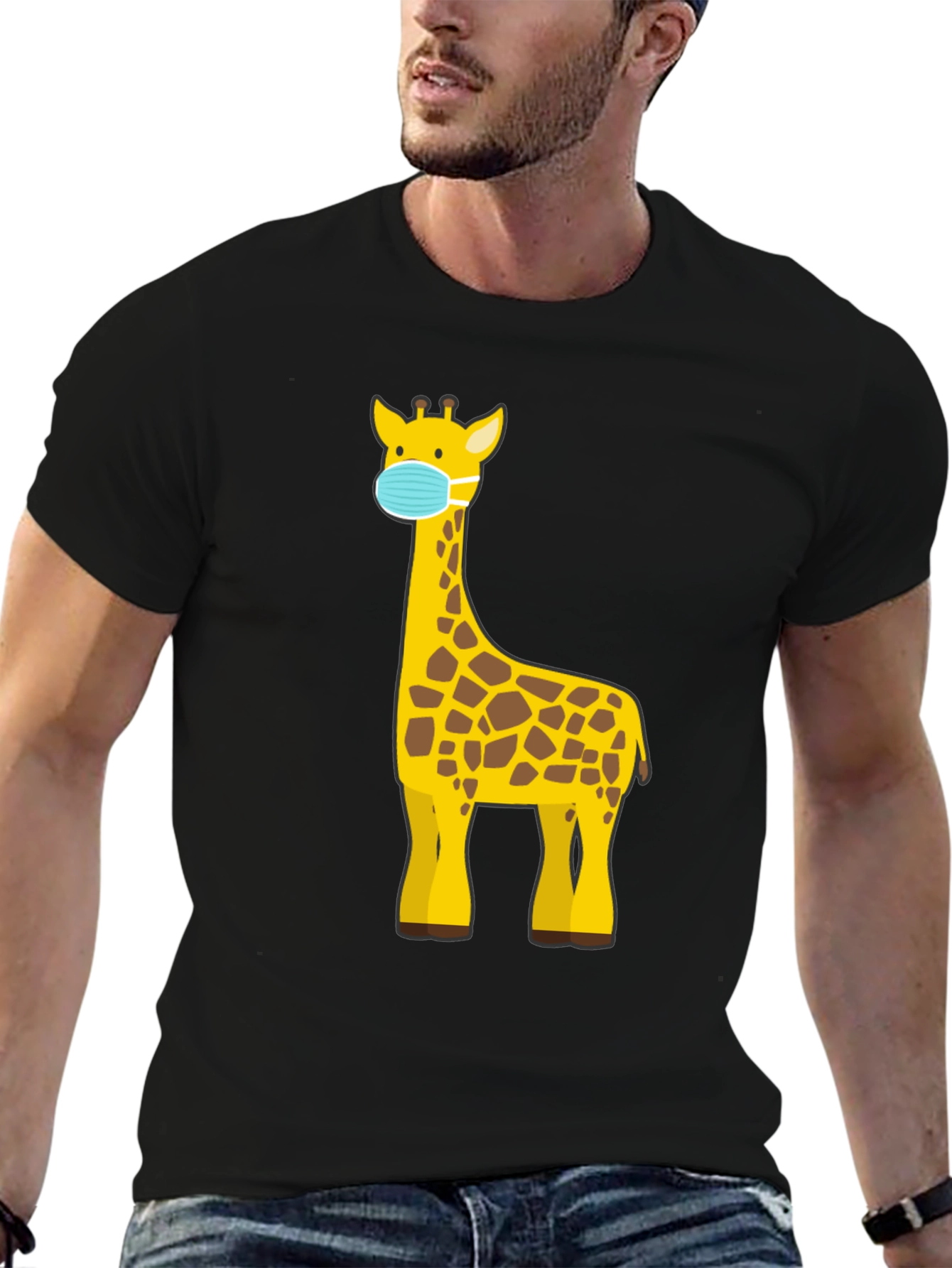 Giraffe Mask Graphic T-Shirt
