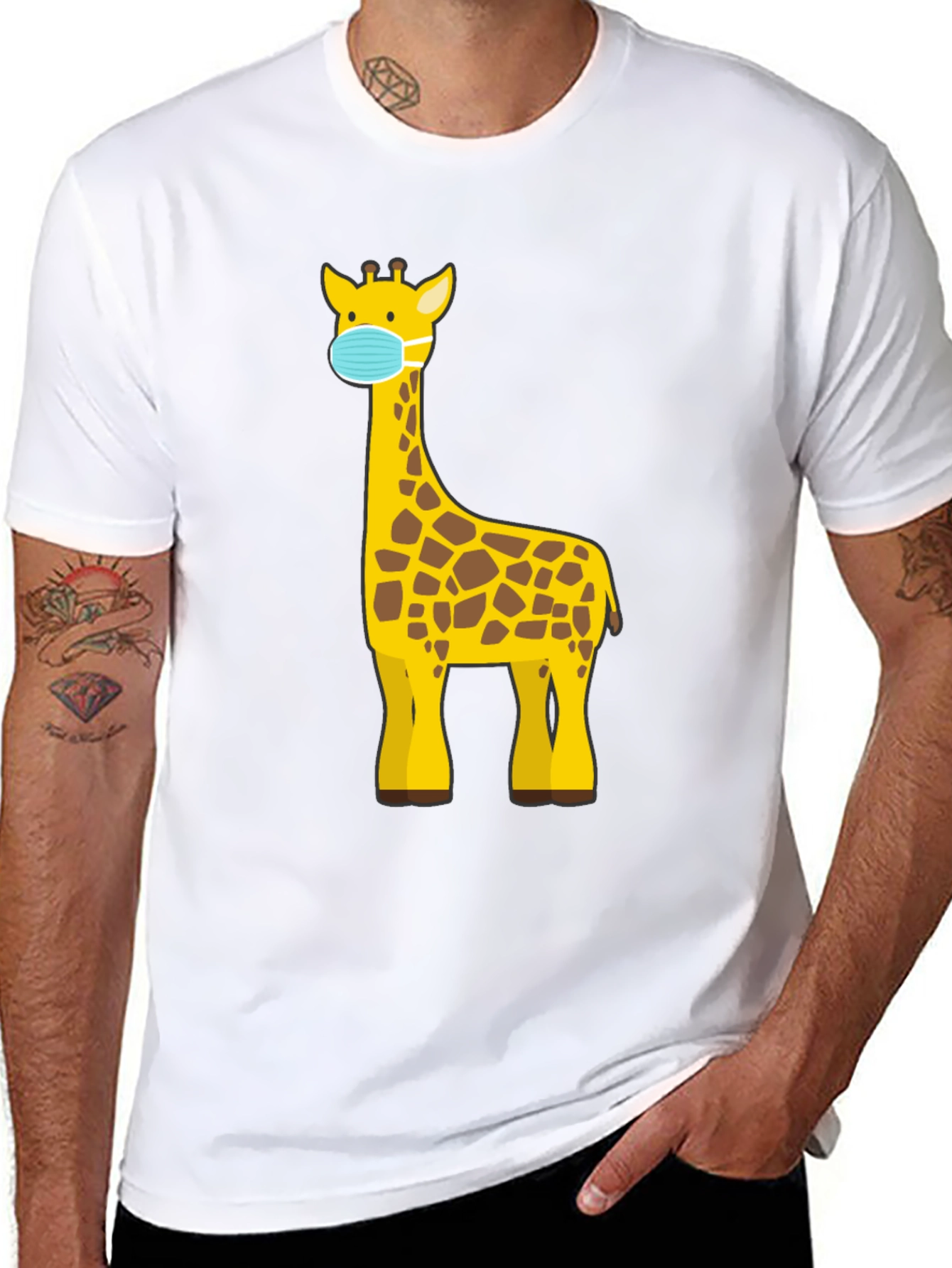 Giraffe Mask Graphic T-Shirt