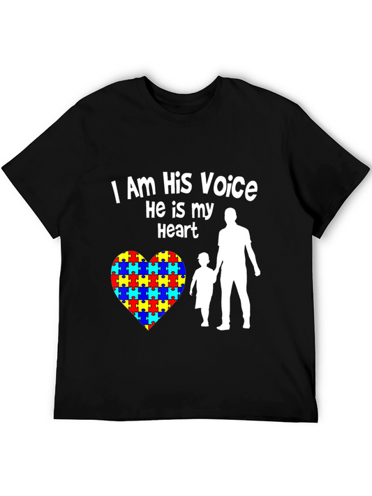 Autism Awareness T-Shirt: I Am His Voice He Is My Heart