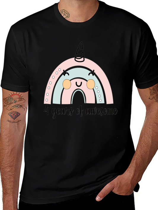 4 Years of Awesome Rainbow Unicorn Birthday T-Shirt