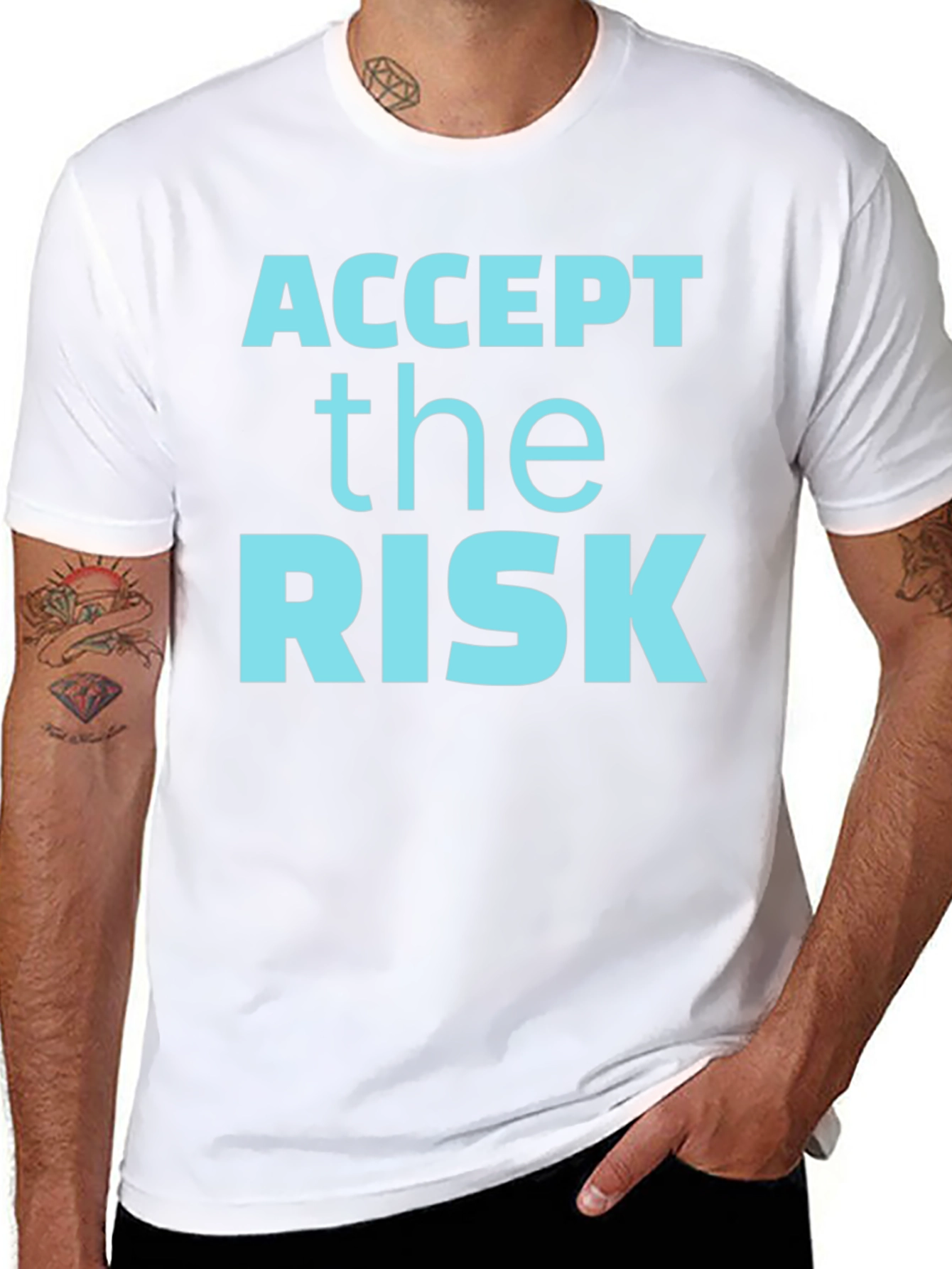 Accept the Risk Graphic Tee - Mens Casual Shirt