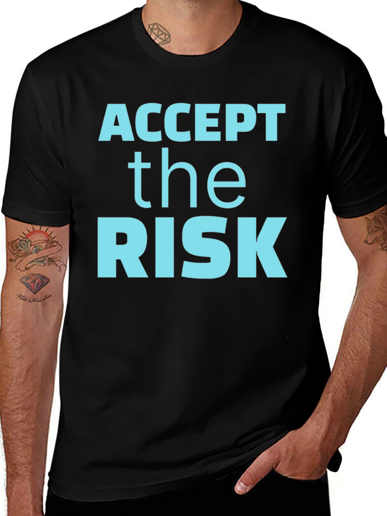Accept the Risk Graphic Tee - Mens Casual Shirt