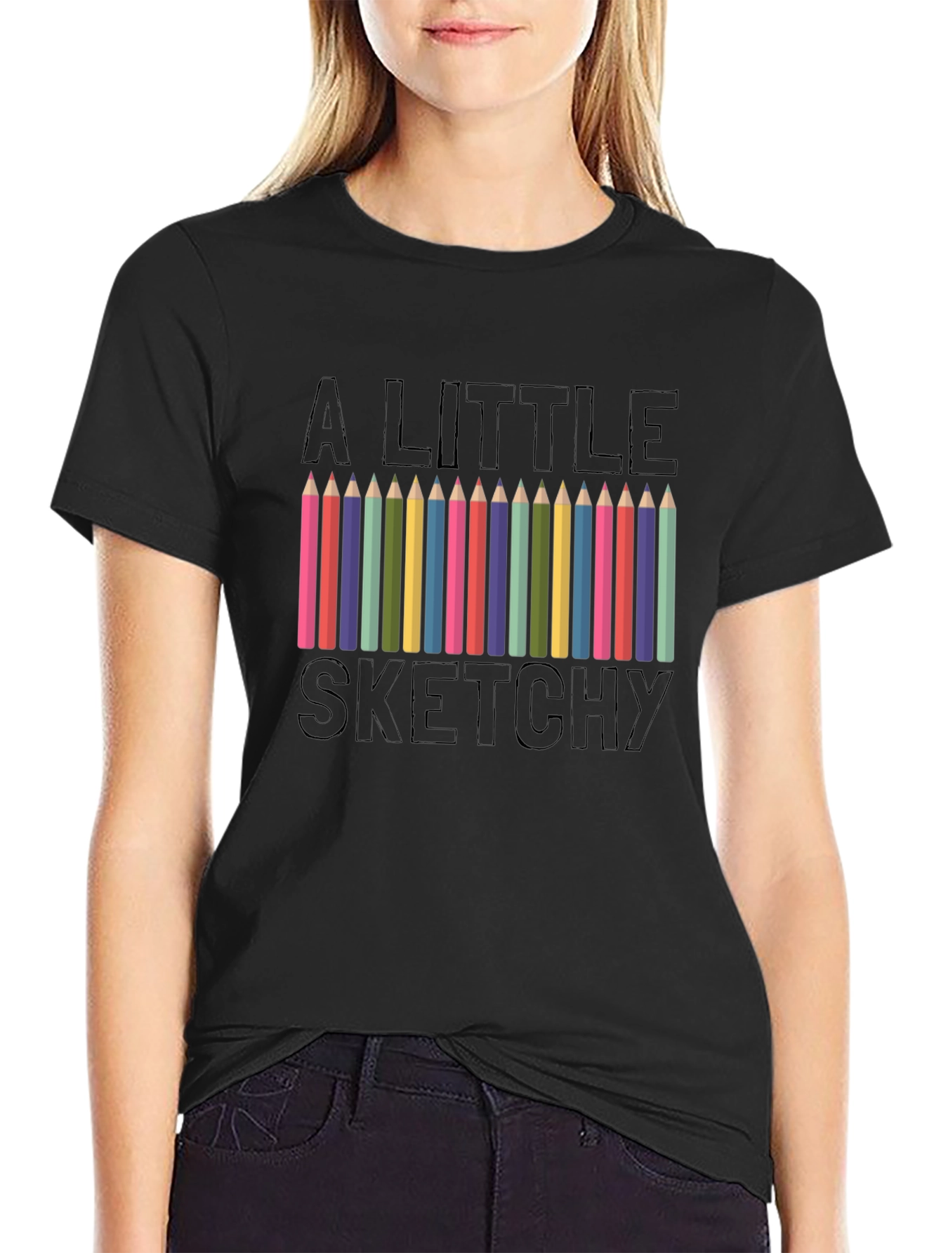 A Little Sketchy T-Shirt Black