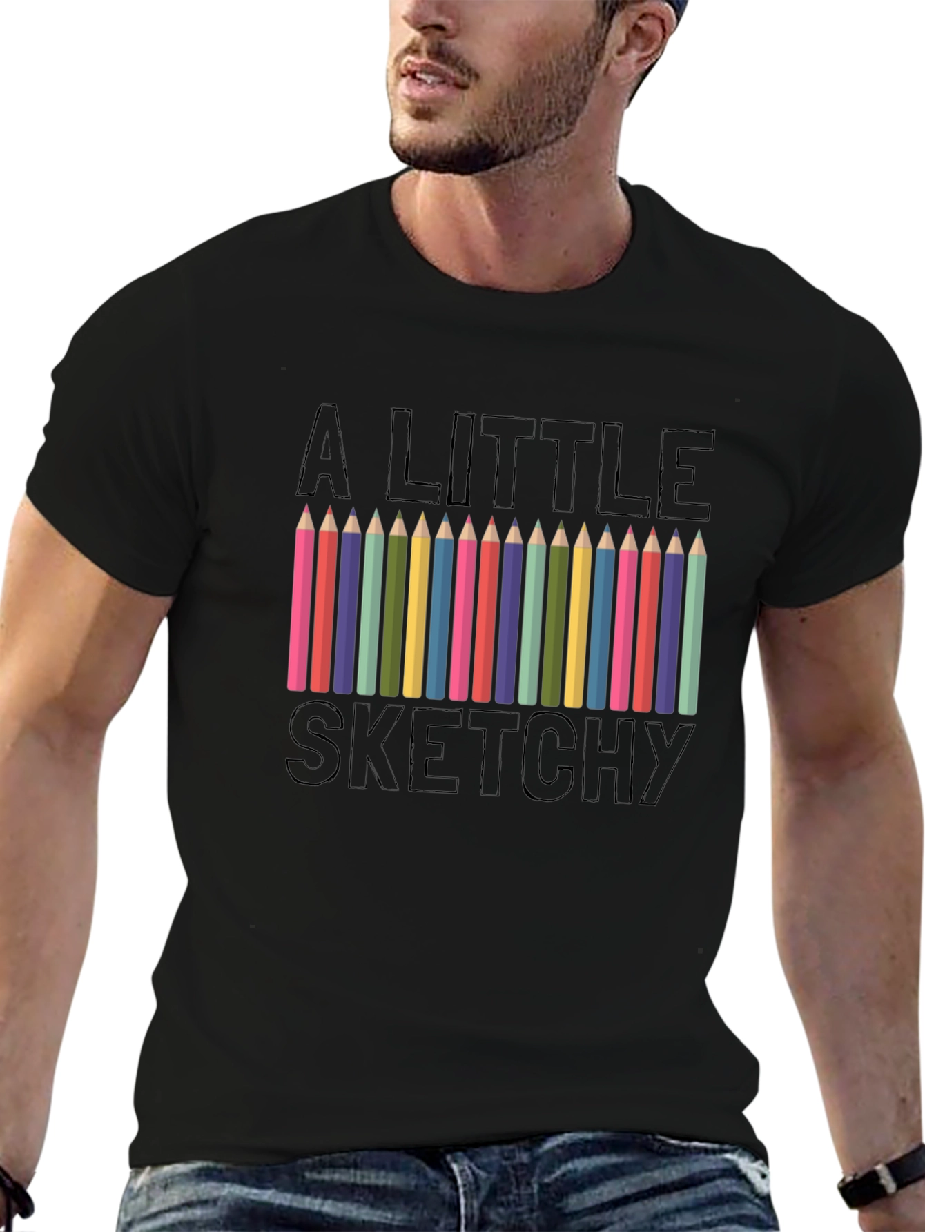 A Little Sketchy T-Shirt Black