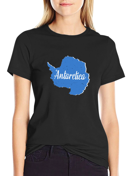 Antarctica Map Graphic Tee - Black
