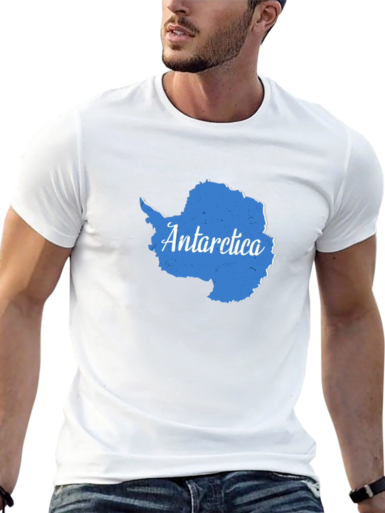 Antarctica Map Graphic Tee - Black