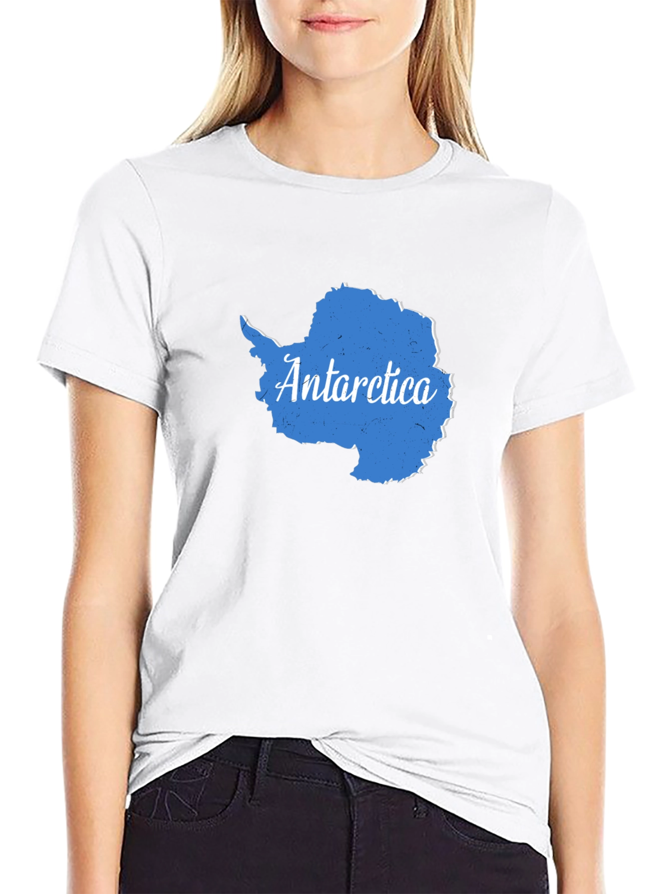 Antarctica Map Graphic Tee - Black