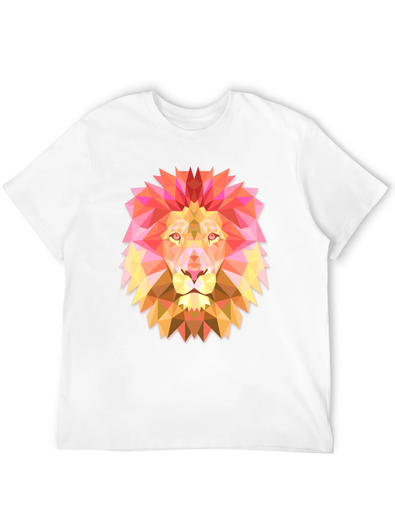 Geometric Lion Graphic Tee - Modern Black T-Shirt